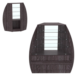 Торговый прилавок со стеклом серии БРИЗ №3 угловой (внешний угол), Ясень Анкор темный - U31105