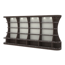 Пристенный высокий стеллаж ГАРАНТ №4-О с ограничителями, Дуб Венге + Белый