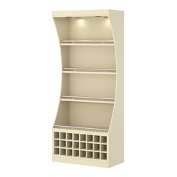 Стеллаж Гарант №1-4-900-О с ограничителями, Крем Вайс