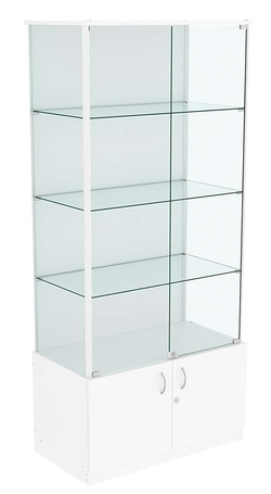 Витрина ЛЮКС с задней стенкой ДВП №1 без подсветки , Белый