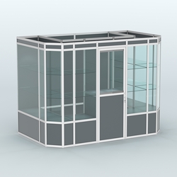 Павильон из профиля пристенный №10а (4,05 кв.м), Темно-Серый