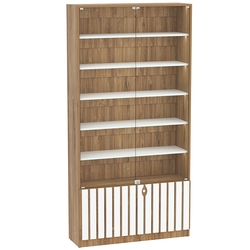 Витрина серии "Смок" №1, Дуб Канзас коричневый + Белый