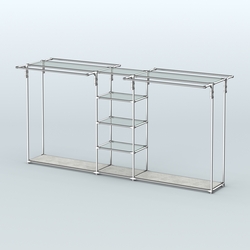 Островная торговая система ХРОМ 3600 мм с поручнями №11, Метрополитан Грей