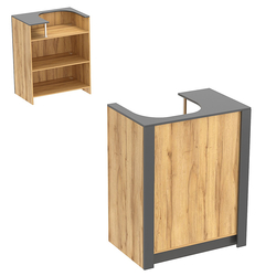 Прилавок из ДСП Модерн №1 под кассу отдельностоящий, Дуб Золотистый и Темно-Серый