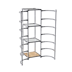 Хромированное вешало ДУГА №2-4 с зеркальными полками 4 мм, Дуб Золотистый