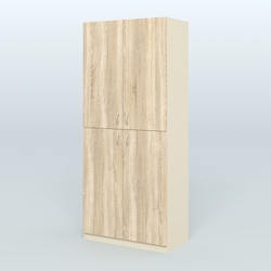 Шкаф для аптек с полками №2, Крем Вайс и Дуб Сонома U2236-5