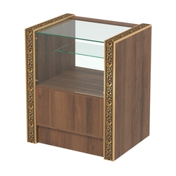 Недорогой прилавок малый с декоративными молдингами №ПДМ-3-600, Орех