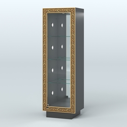 Низкая витрина с декором и диодной подсветкой НБА-3С, Черный