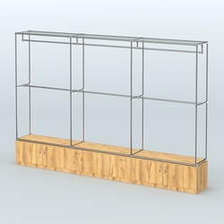 Торговая система ХРОМ без ДСП 3600 мм №1 с тумбами Т-11, Т-21 и поручнями, Дуб Золотистый