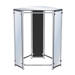 Вешало-стенд Прогресс №3-5 (с зеркальной полкой и зеркалами), Черный