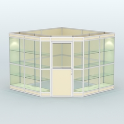 Павильон из профиля угловой №8в (9 кв.м), Крем Вайс