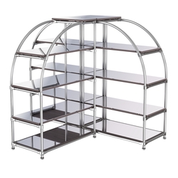 Комбинация стендов TD-06 №2-5 (с полками Зеркало 4мм), Ясень Анкор темный