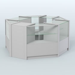 Торговый островок в стиле ЛОФТ восьмиугольный №5 (5,38 кв.м), Серый