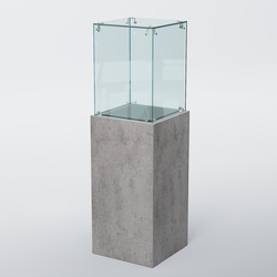 Витрина для музеев "Коллекция" №5 с подсветкой, Бетон Чикаго светло-серый F186 ST9