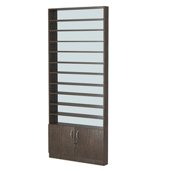 Стеллаж из ДСП с 10-ю полками 100x900 мм серии LEVEL-10 №8-2 (З/C - ЗЕРКАЛО), Дуб Венге