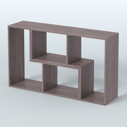 Торговый стеллаж Лофт №1 малый двухмодульный, Ясень Анкор темный