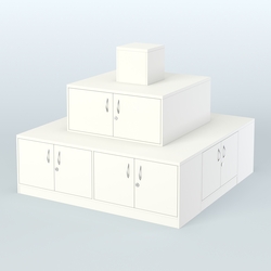 Островок-пирамида с накопителями для торговых центров №2, Белый