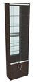 Витрина СЭСП-Z №2-300 (З/C - Зеркало) со стеклянными полками и шторками Дуб Венге
