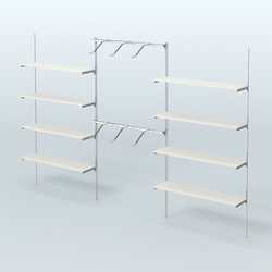 Neo Fix №11 с полками из ДСП и хромированными поручнями (3600 мм), Белый