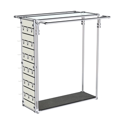 Хромированный стенд-вешало ETD-11 №1-1 (торец-ЭП) с полкой стекло 6мм, Антрацит