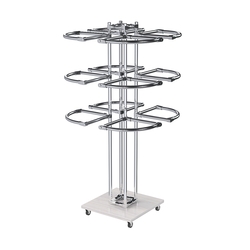 Торговое хромированное трехъярусное вешало СЕКТОР №3, Ясень Анкор светлый - U31104