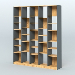 Стеллаж из ДСП серии ЛОФТ №13-2 с полками ДСП, Темно-Серый  + Дуб Золотистый