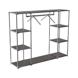 Хромированный стенд-вешало TD-47 №1-3 Хром с полками ДСП 16мм, Дуб Венге