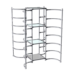 Хромированное вешало ДУГА №3-1 с полками стекло 6 мм, Серый