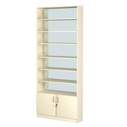 Стеллаж из ДСП с 6-ю полками 200x900 мм серии LEVEL-6 №10-2 (З/C - ЗЕРКАЛО), Крем Вайс