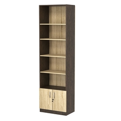 Стеллаж из ДСП с 4-мя полками 350x600 мм серии LEVEL-4 №6 (З/C - ДВП), Дуб Венге + Дуб Сонома