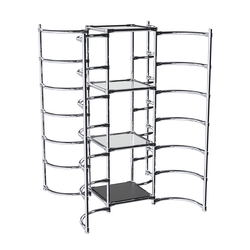 Хромированное вешало ДУГА №3-4 с зеркальными полками 4 мм, Черный