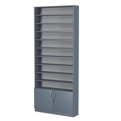 Стеллаж из ДСП с 9-ю полками 200x900 мм серии LEVEL-9 №10 (З/C - ДВП), Темно-Серый