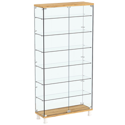 Витрина РОНДО №3-5 на ножках (задняя стенка стекло), Дуб Золотистый