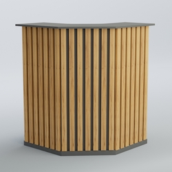 Ресепшен угловой серии ПРИЛИВ №3, Темно-серый и Дуб Золотистый