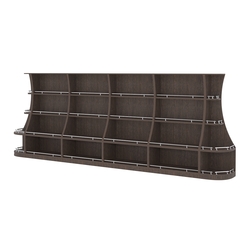 Пристенный низкий стеллаж ГАРАНТ №4-О с ограничителями, Дуб Венге