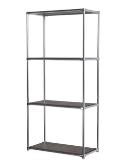 Хромированный стеллаж СТИЛЬ №1а-3 с обзорными полками, Дуб Венге