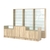 Комплект стеллажей со стеклянными полками U-6 №12-1 и прилавков ЭК-02 Дуб сонома