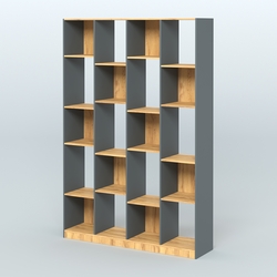 Стеллаж из ДСП серии ЛОФТ №11-1, Темно-Серый  + Дуб Золотистый