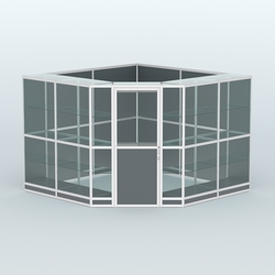 Павильон из профиля угловой №8г (9 кв.м), Темно-Серый