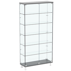 Витрина РОНДО №3-3 на ножках (задняя стенка стекло), Антрацит