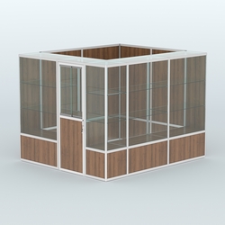 Павильон из профиля угловой №4б (5,5 кв.м), Орех