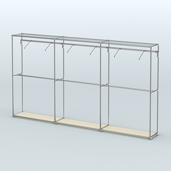 Торговая система ХРОМ без ДСП 3600 мм с поручнями №7, Крем Вайс