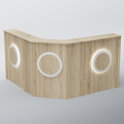 Ресепшен Г-образный КРУГ №3, Дуб сонома