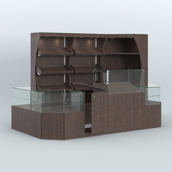 Угловой павильон для небольшого магазина по продаже хлеба и выпечки №2, Дуб Венге