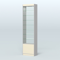 Высокая витрина серии Эконом №304-600 (без дверей), Серый + Крем Вайс