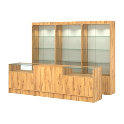 Комплект витрин ЭК-01 и прилавков ЭК-2, Дуб Золотистый