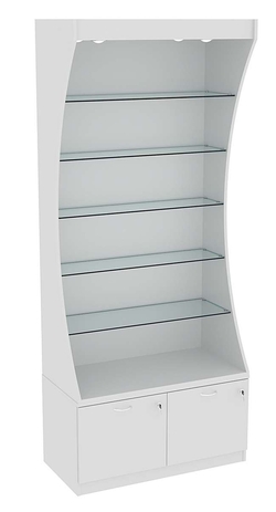 Витрина Радуга с пятью полками из стекла №3-1 (Т-20) З/C-ДВП, Серый