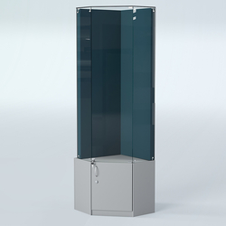 Угловая витрина для медалей ИС-333-А (задняя стенка бархат), Серый