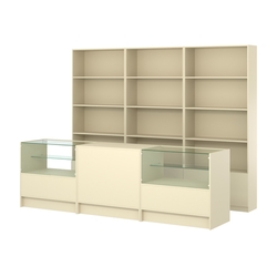 Комплект стеллажей ЭК-03 и прилавков ЭК-3, Крем Вайс