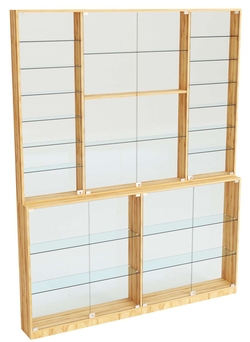 Витрина из ДСП Эконом №9-2 (задняя стенка Стекло), Дуб Золотистый
